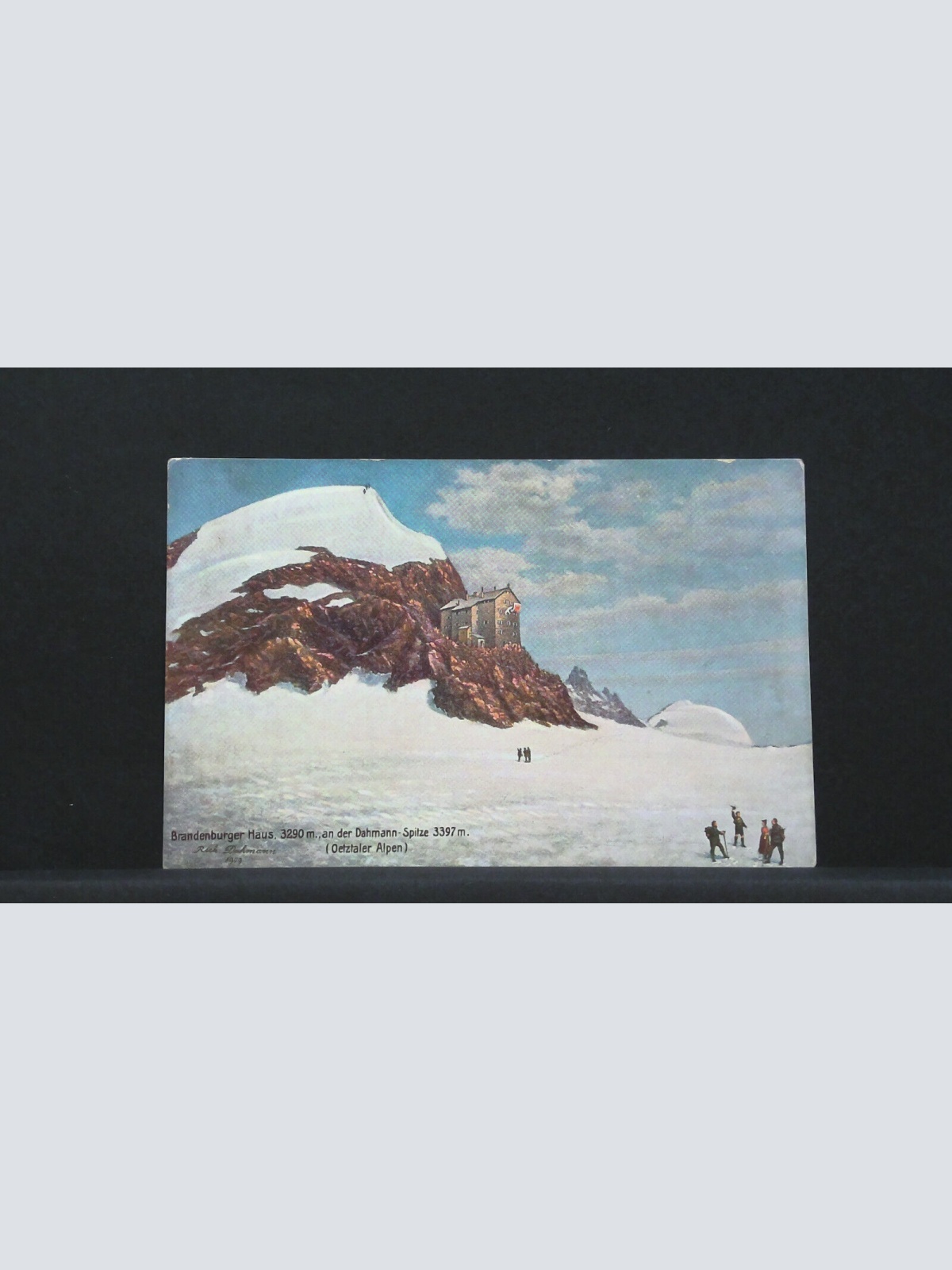 Brandenburger Haus an der Dahmann Spitze Ötztaler Alpen Gemälde JW 402961 F