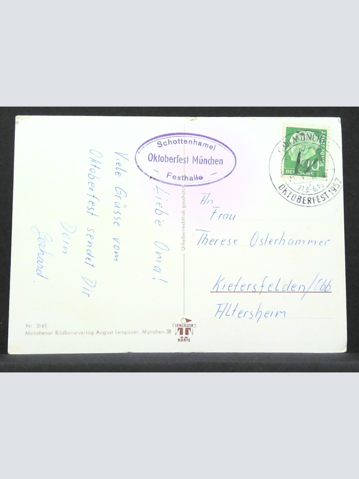 Gruß vom Oktoberfest Aus Liebe zu dir getrunken JW 500177 F