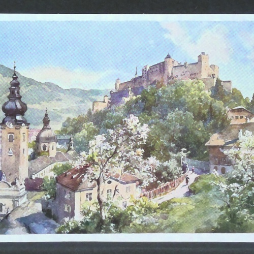 Salzburg vom Mönchsberg gegen Schloss Hohensalzburg Gemälde JW 5002063 F