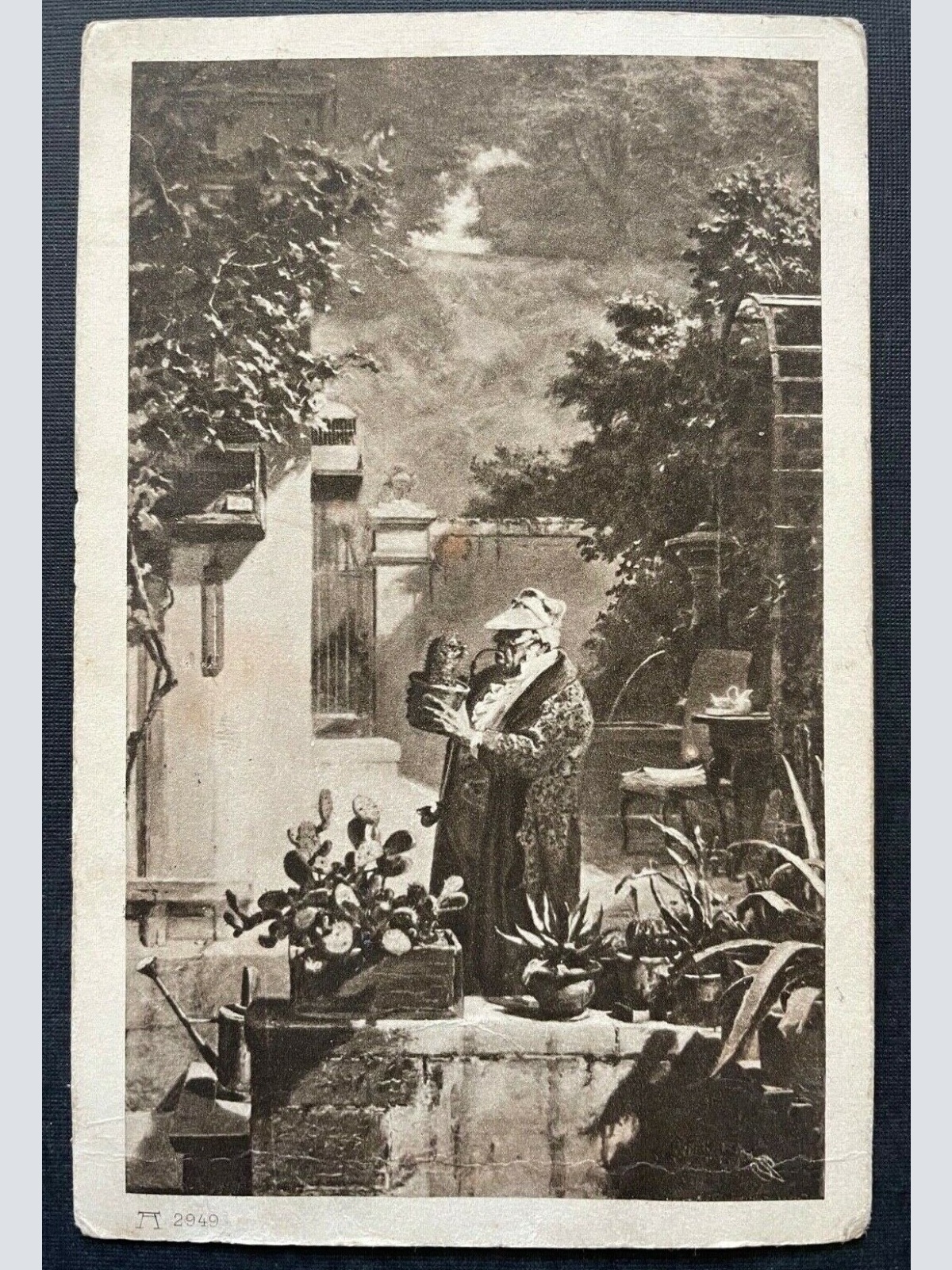 Mann Kaktus Garten Gärtner Blumen Pflanzen Gießkanne Haus Baum Hut 410782 TH