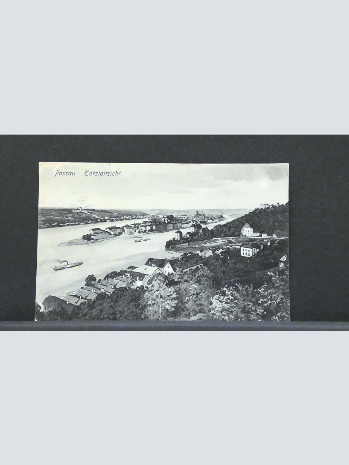 Passau Deutschland Totalansicht Donau Inn Schiffe JW 3402 F