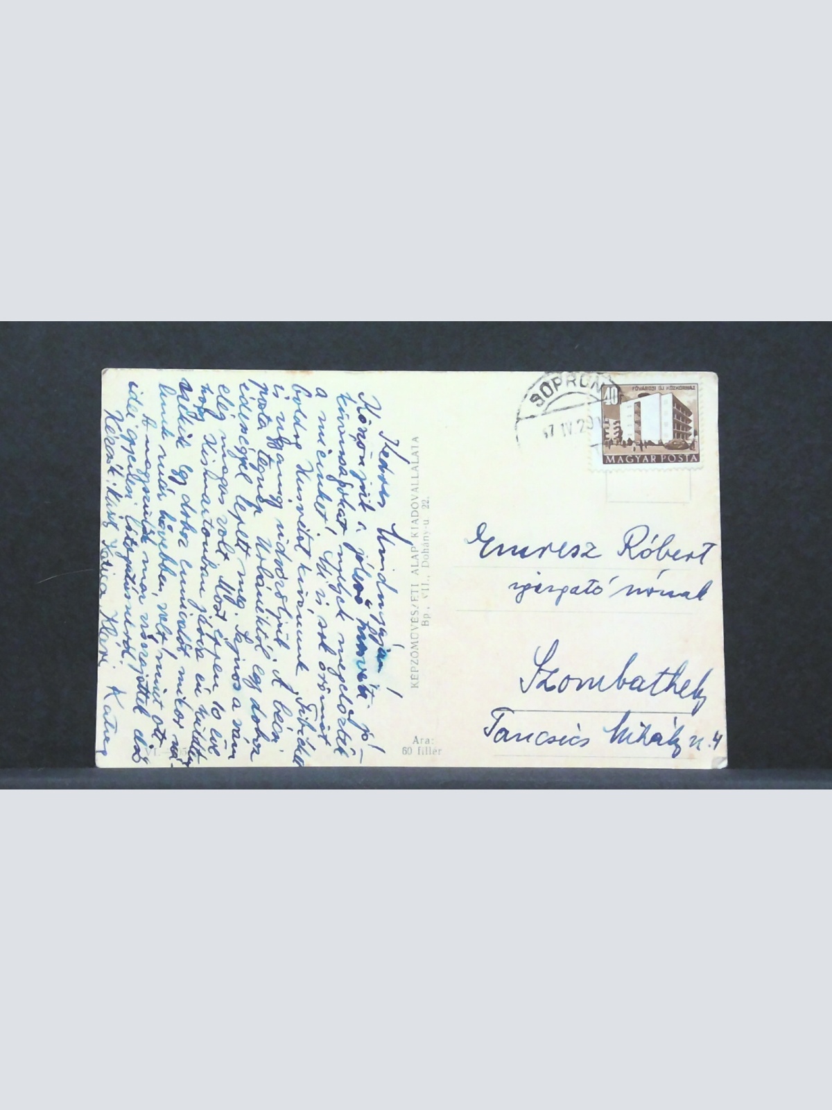 Hdvözlet Soproböl Ungarn Stadtplatz JW 410218 F