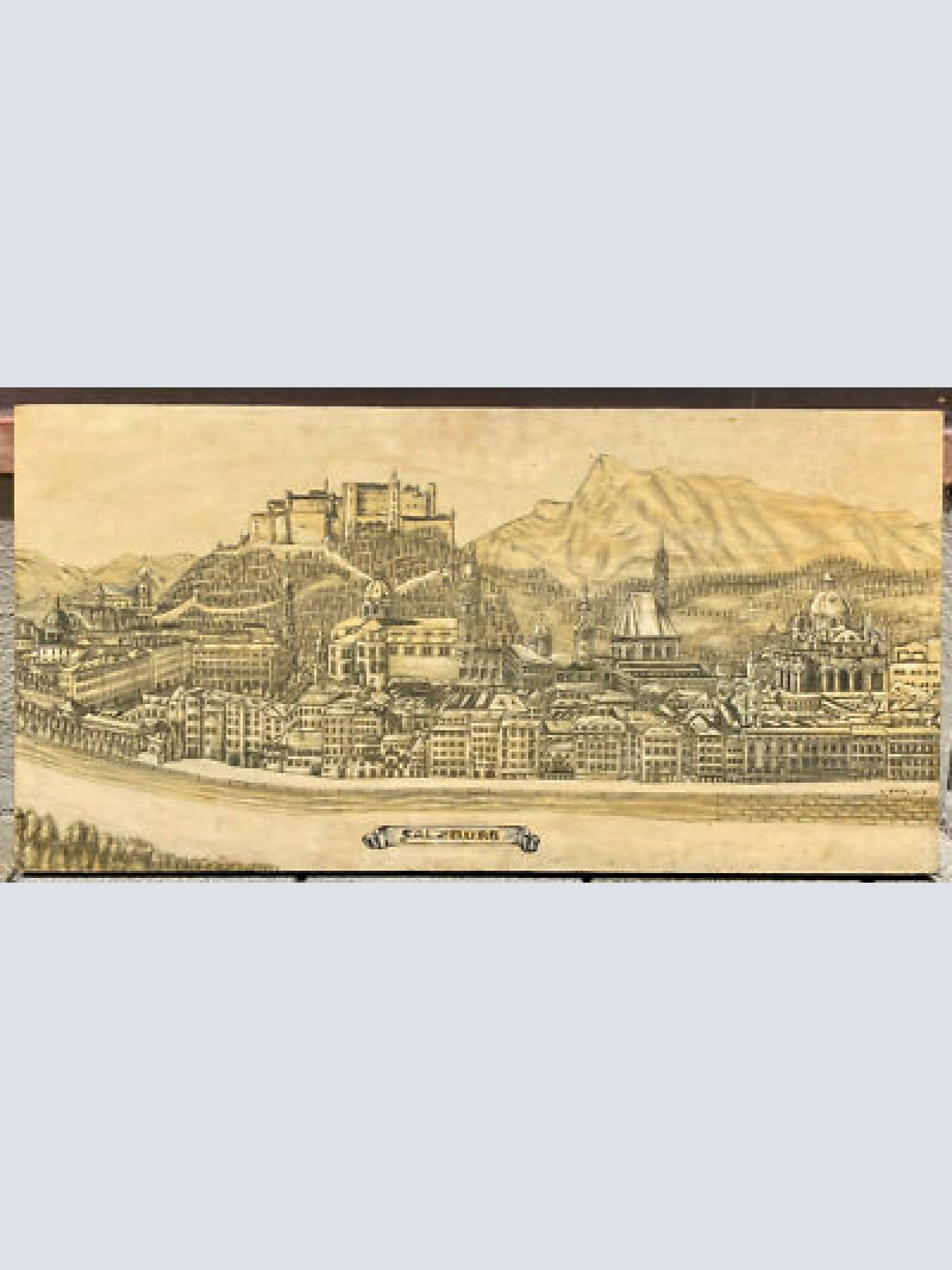 Festung Hohensalzurg Rahmenlos auf Holz gemalt 100 x 50 cm  300001