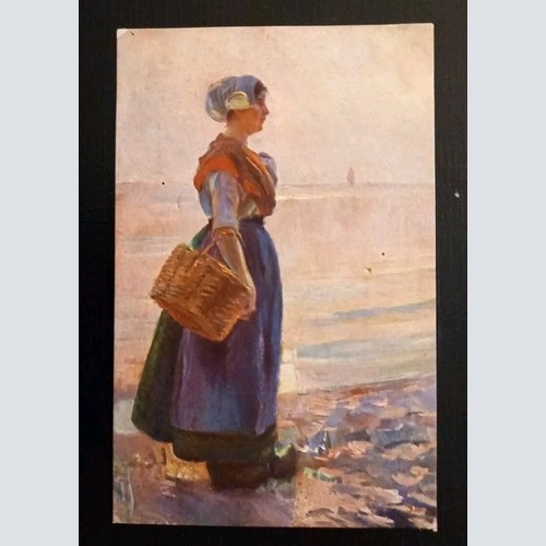 Künstlerkarte J.Christensen Am Meeresufer 600597A Gr