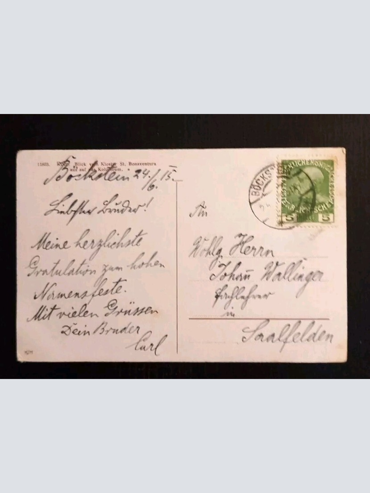 Künstlerkarte Rom Kloster Bonaventura Koloseum 600598A Gr