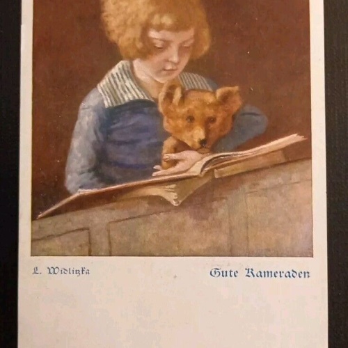 Künstlerkarte Mädchen Mit Tier Gute Kameraden 600619A Gr