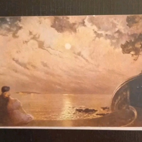 Künstlerkarte Pärchen Am See 600625A Gr