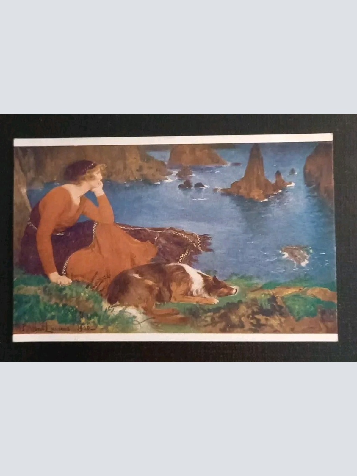 Künstlerkarte Einsamkeit Mit Hund 600611A Gr