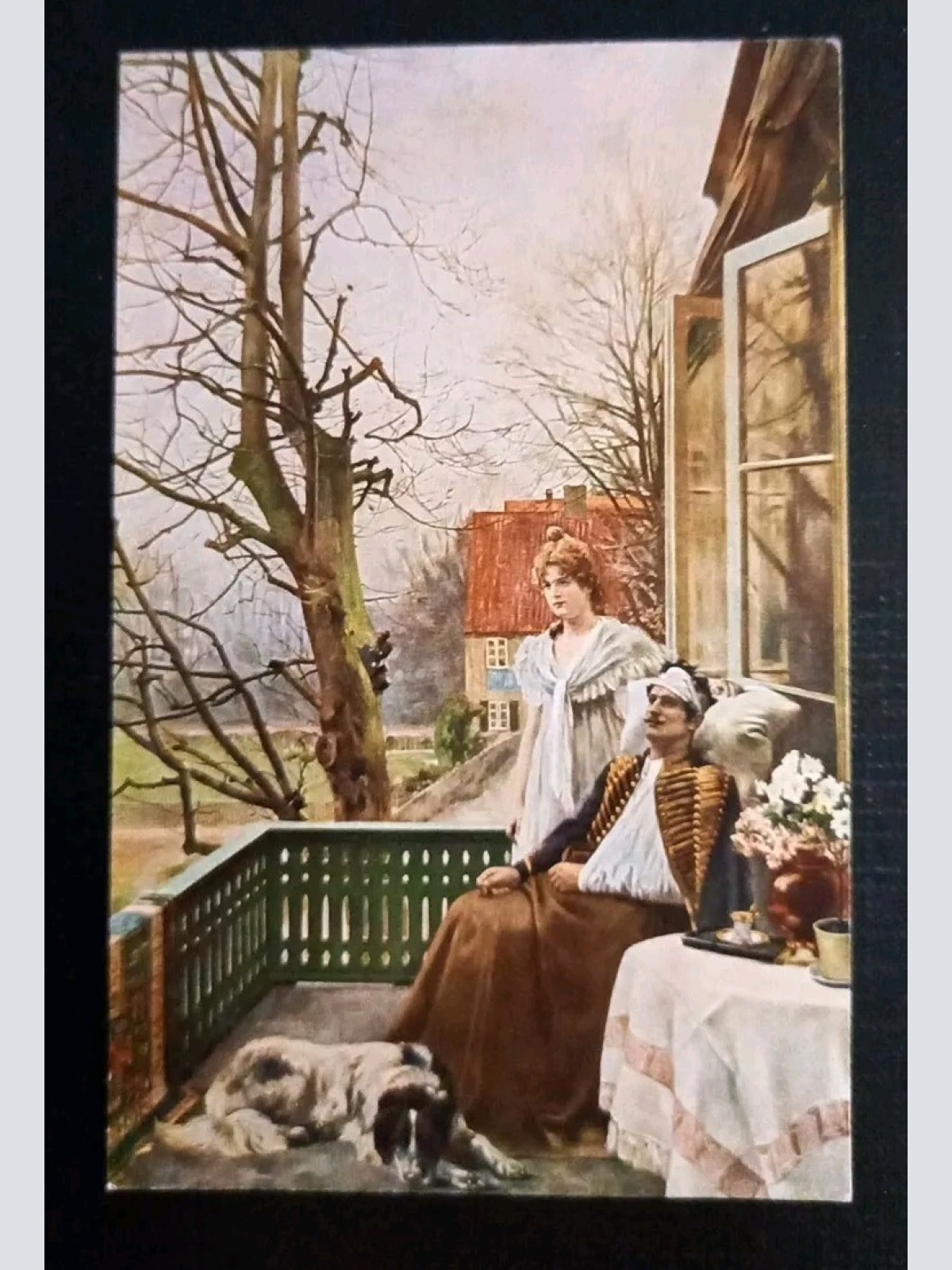 Künstlerkarte Frühlingshoffen Hund 600616A Gr