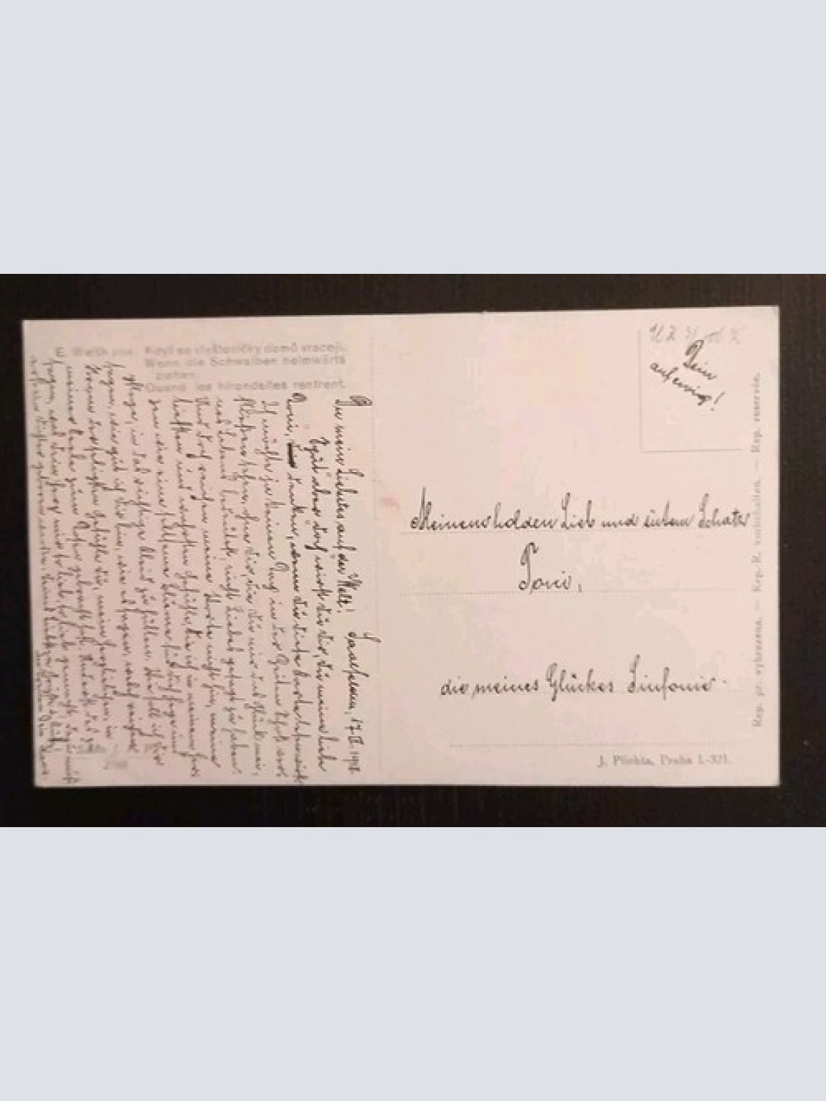 Künstlerkarte E.Weith Wenn Die Schwalben Heimwärts Ziehen 600602A Gr