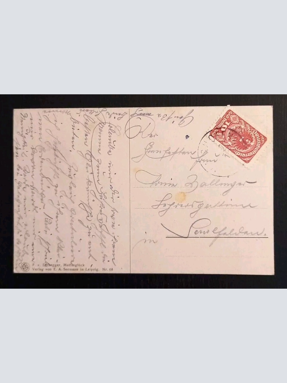 Künstlerkarte Defregger Mutterglück 600627A Gr