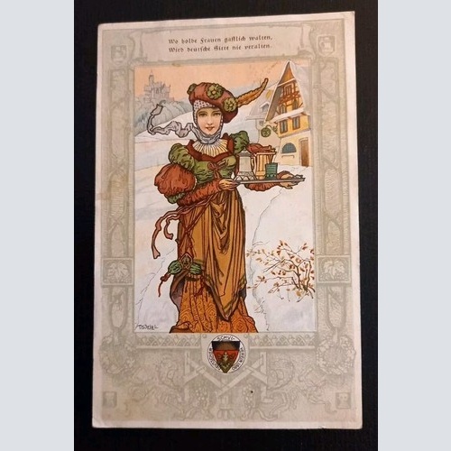 Künstlerkarte Deutsche Schulverein Wo Holde Frauen Gastlich Walten 600568A Gr