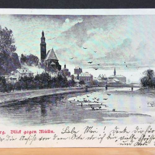 Salzburg Blick gegen Mülln Gemälde JW 650096 C