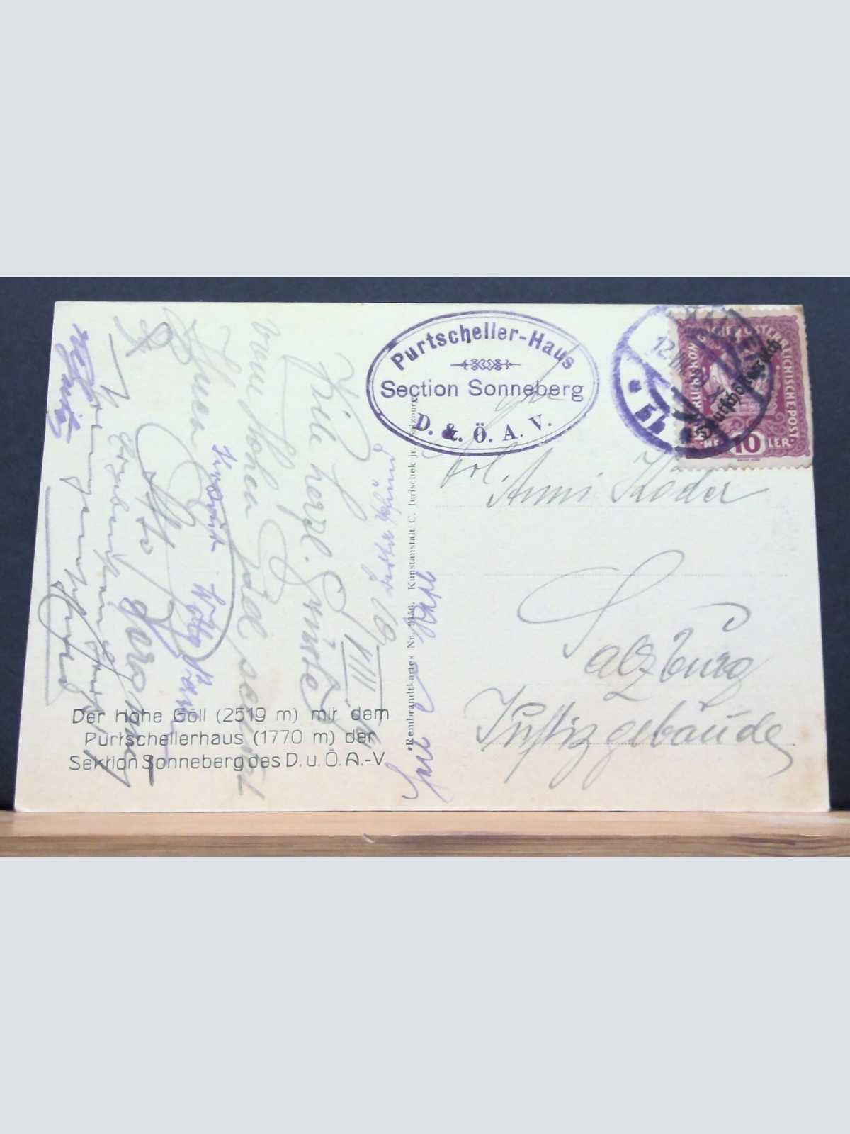 Der Hohe Göll Purtschellerhaus Section Sonneberg Mann in den Bergen JW 650289 C