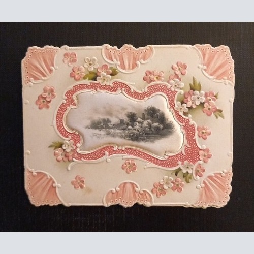 Prägekarte Rosa Blumen 5786 H