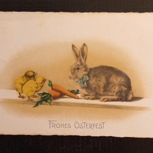 Frohes Osterfest Hase Kücken Karotten 5801 H