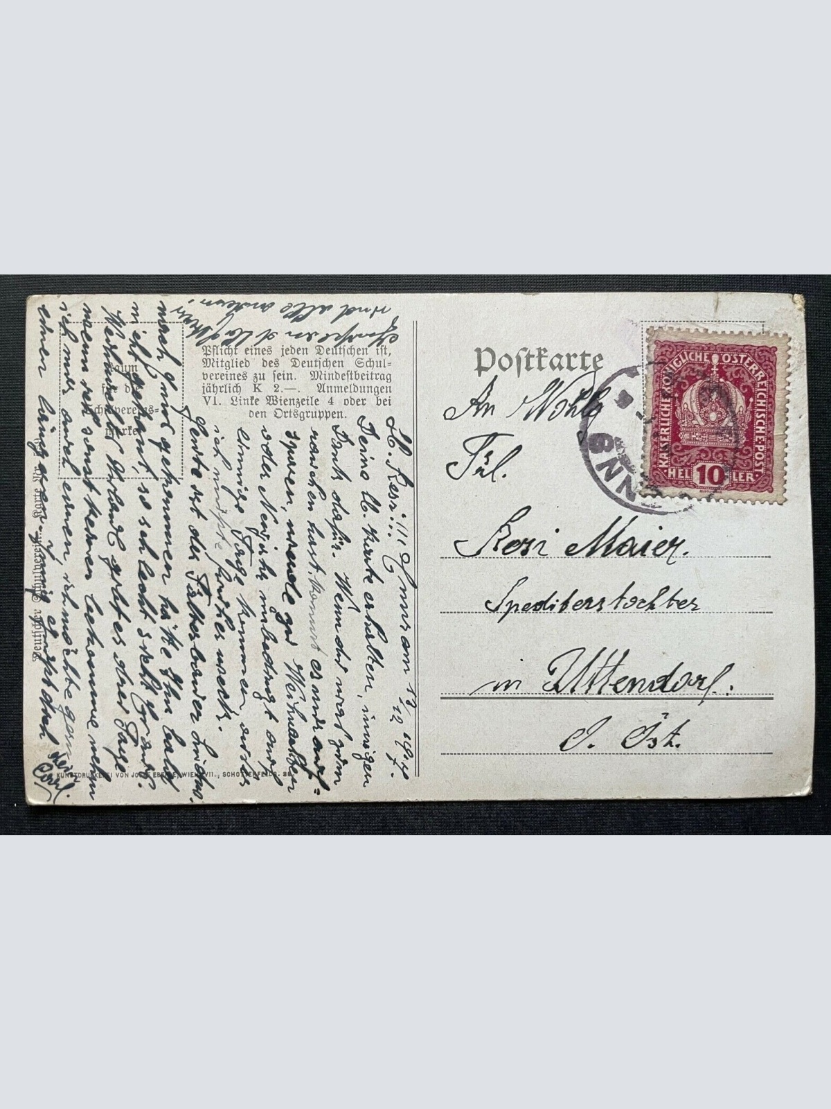 Deutscher Schulverein Frohe Weihnachten Silhouette Kerze Christbaum 400274 TH