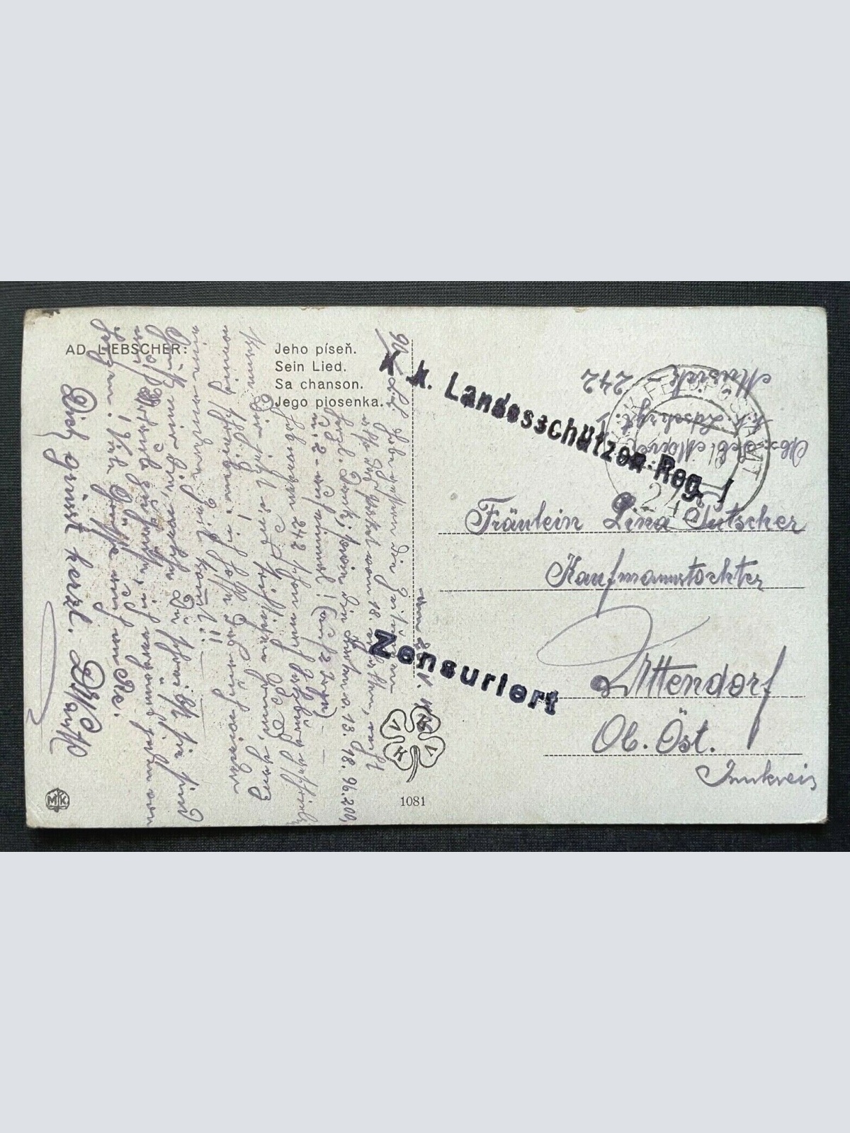 Malerei Sein Lief Ad.Liebscher Frau Piano Kleid Traurigkeit Fenster 400294 TH A