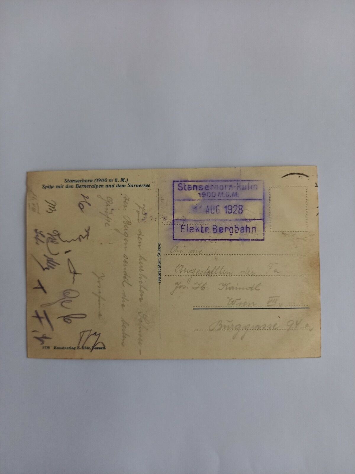 Schweiz Stanserhorn Spitze mit den Berneralpen 671