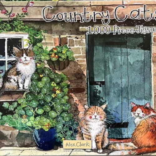 Alex Clark Karte Katzen Cottage Cats 140x140 mm incl. Umschlag 0044