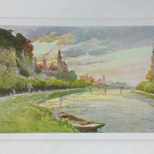 Salzburg Mülln Salzach Aquarell 60019