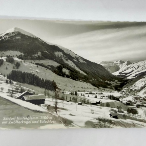 Salzburg Skidorf Hinterglemm 1100m mit Zwölferkogel und Talschluss 60033