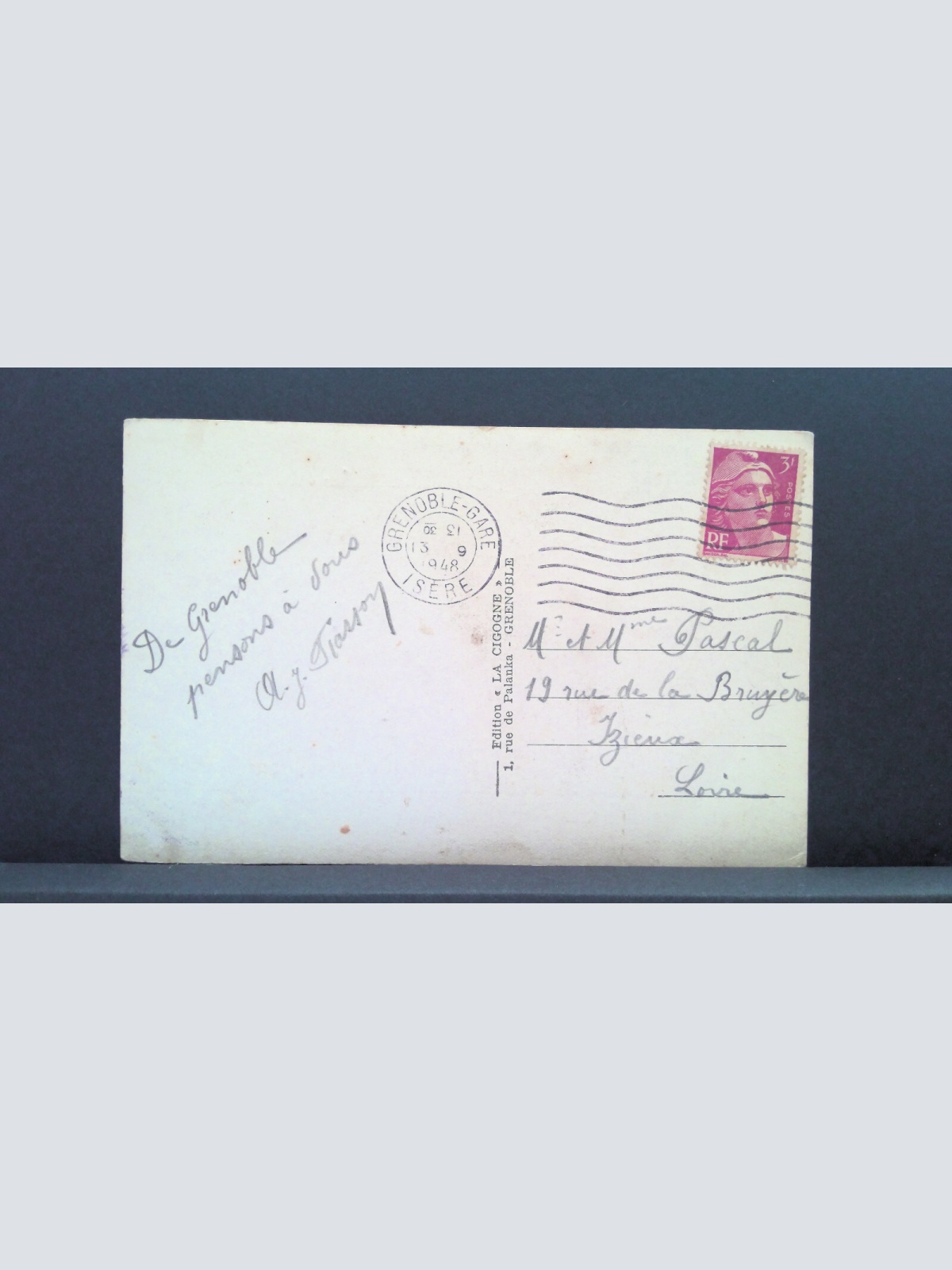 Grenoble Pont de la Porte de France Le Quai et les Alpes JW 650474 C