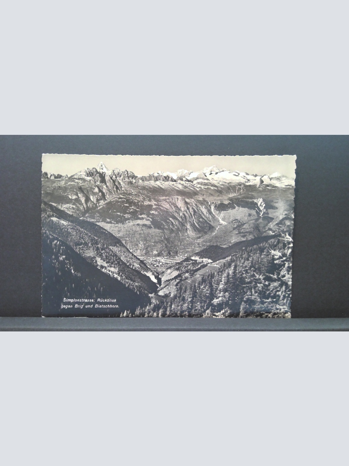 Simplonstrasse Rückblick gegen Brig und Bietschhorn Vorarlberg JW 500281 C