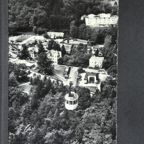 Bad Harzburg Blick vom Burgberg auf die Talstation der Schwebebahn 400519 jw J