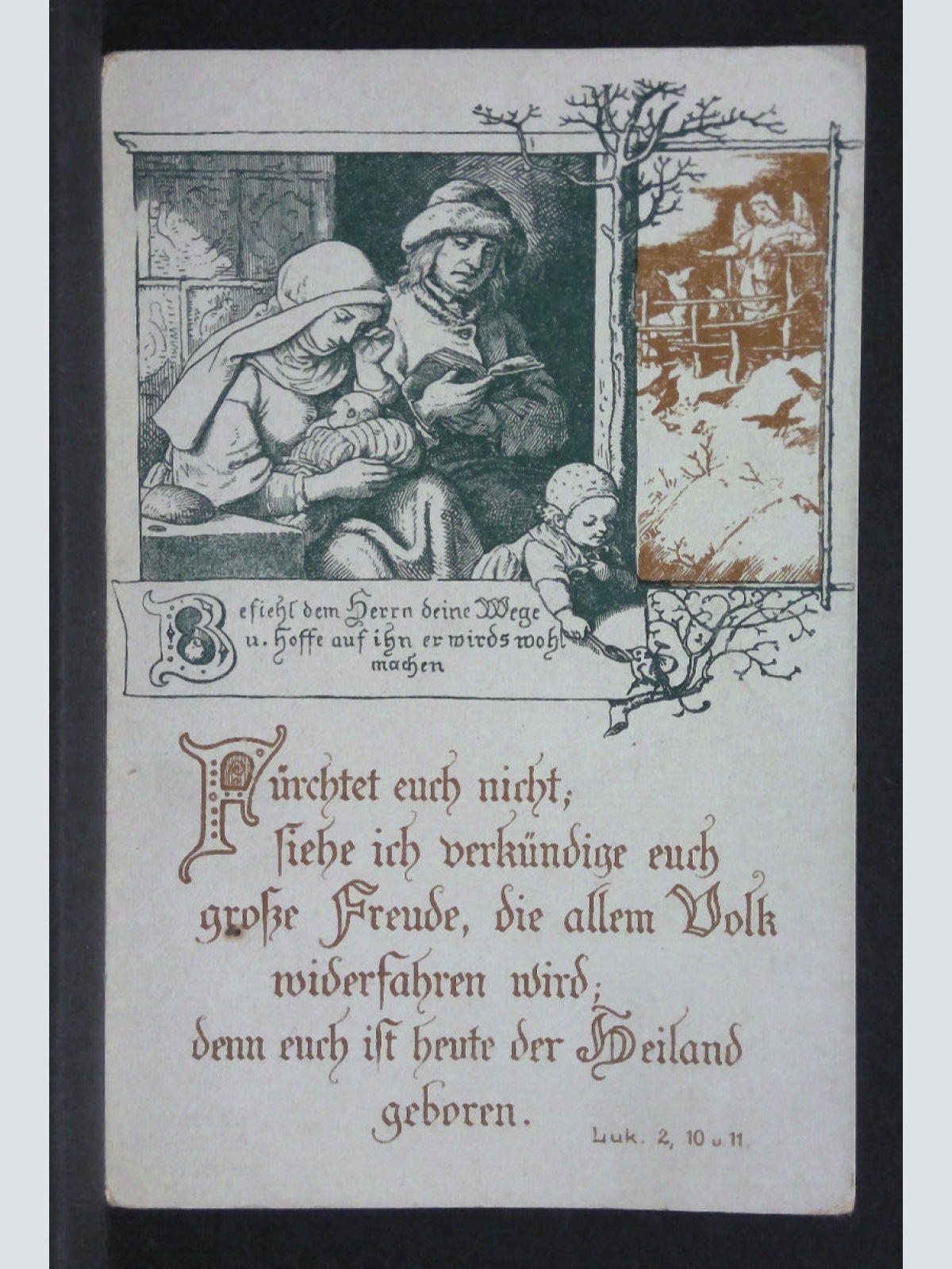 Weihnachten Künstlerkarte Fürchtet euch nicht heut ist der Heiland 400365 jw J