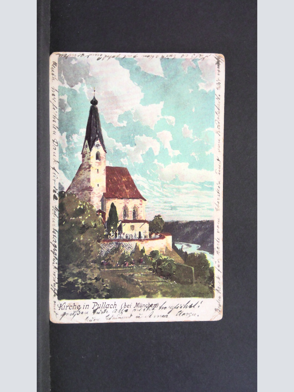 Kirche in Pullach bei München Gemälde 20023 jw J