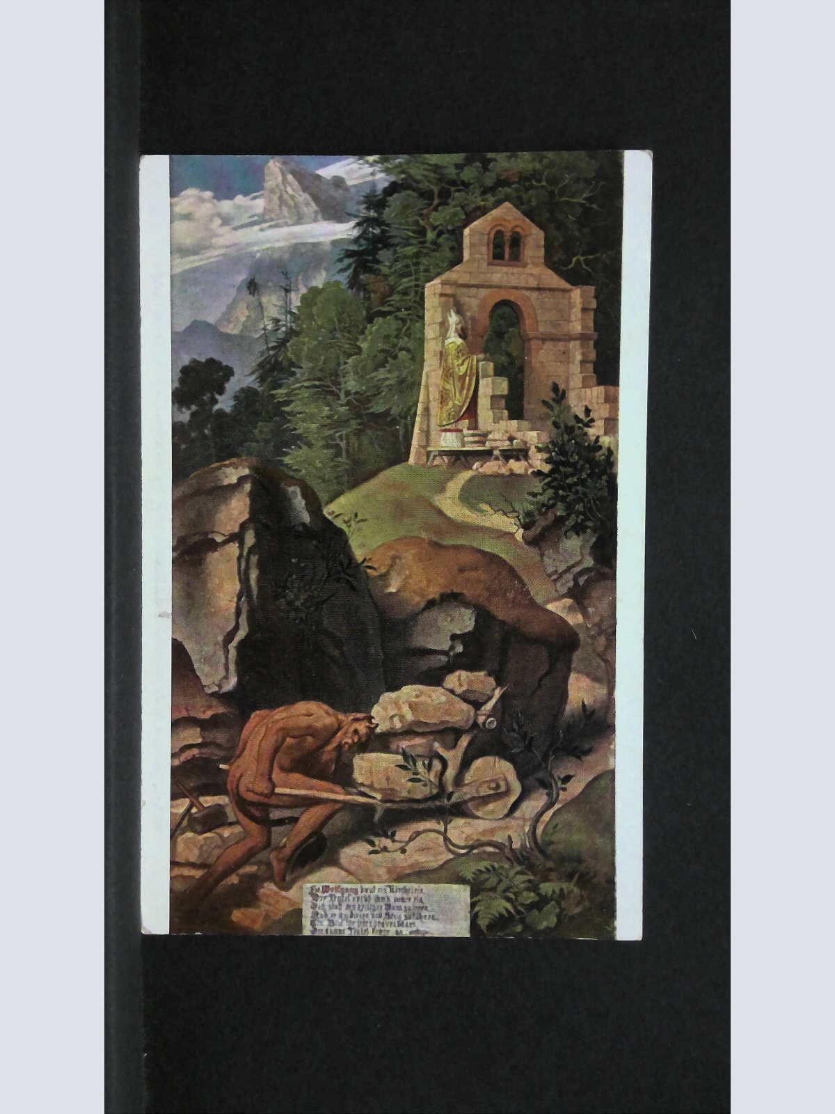 Künstlerkarte M von Schwind Bischof und Teufel 140409 jw J