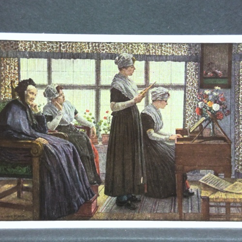 Walter Firle Sonntagsmorgen 140408 Gemälde Künstlerkarte 140408 jw J