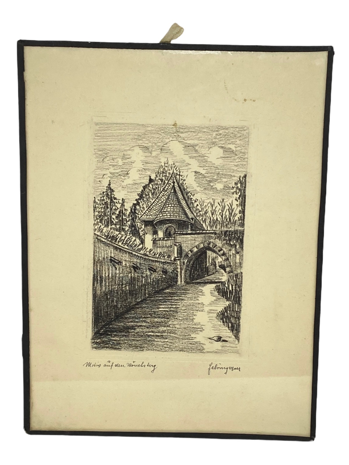 Felsinger Josef Salzburg Motiv auf dem Mönchsberg Radierung 24x18 cm 12001