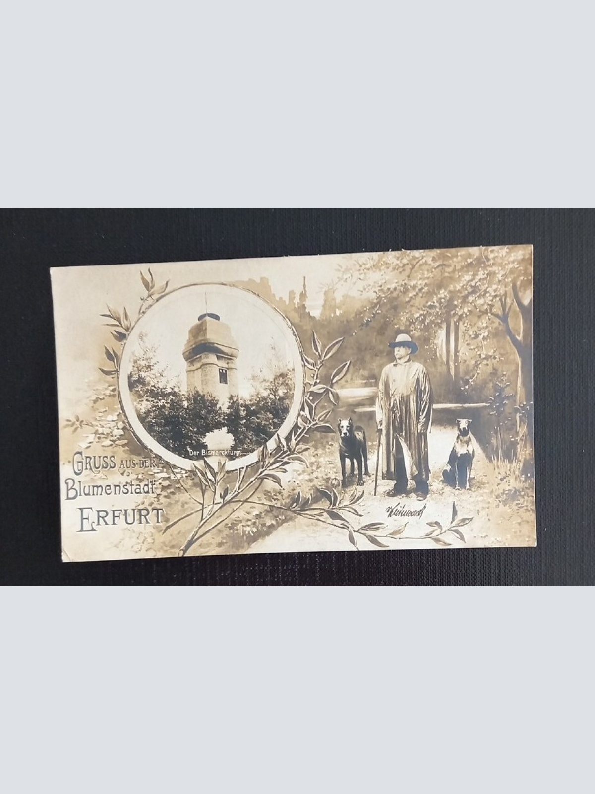 Erfurt Der Bismarckturm Bismarck Mit Hunde 650303 G