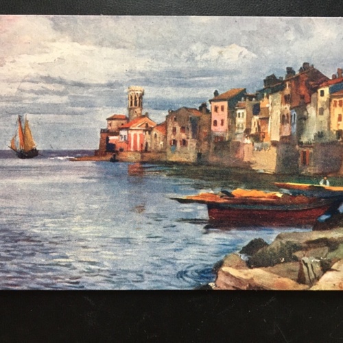 Häuser am Meer - Ufer Küste - Segelschiff Boot 270005 TH