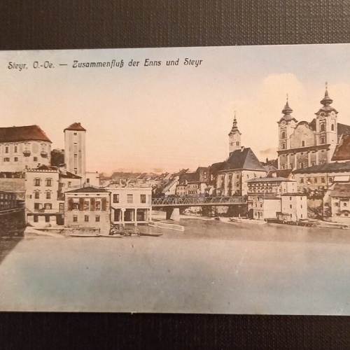 Steyr O.Oe. Zusammenfluß der Enns und Steyr 800060 Ga E