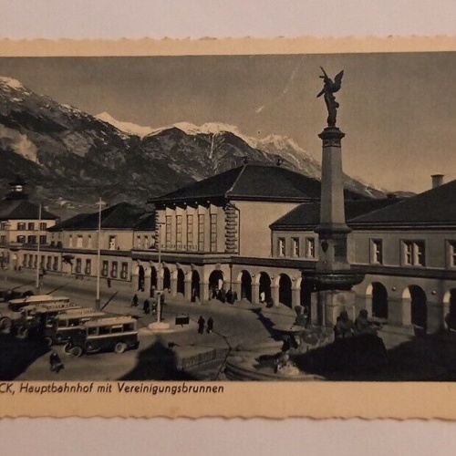 Innsbruck Hauptbahnhof Bus  Vereinigungsbrunnen Bahnhof Auto  600063A gr D
