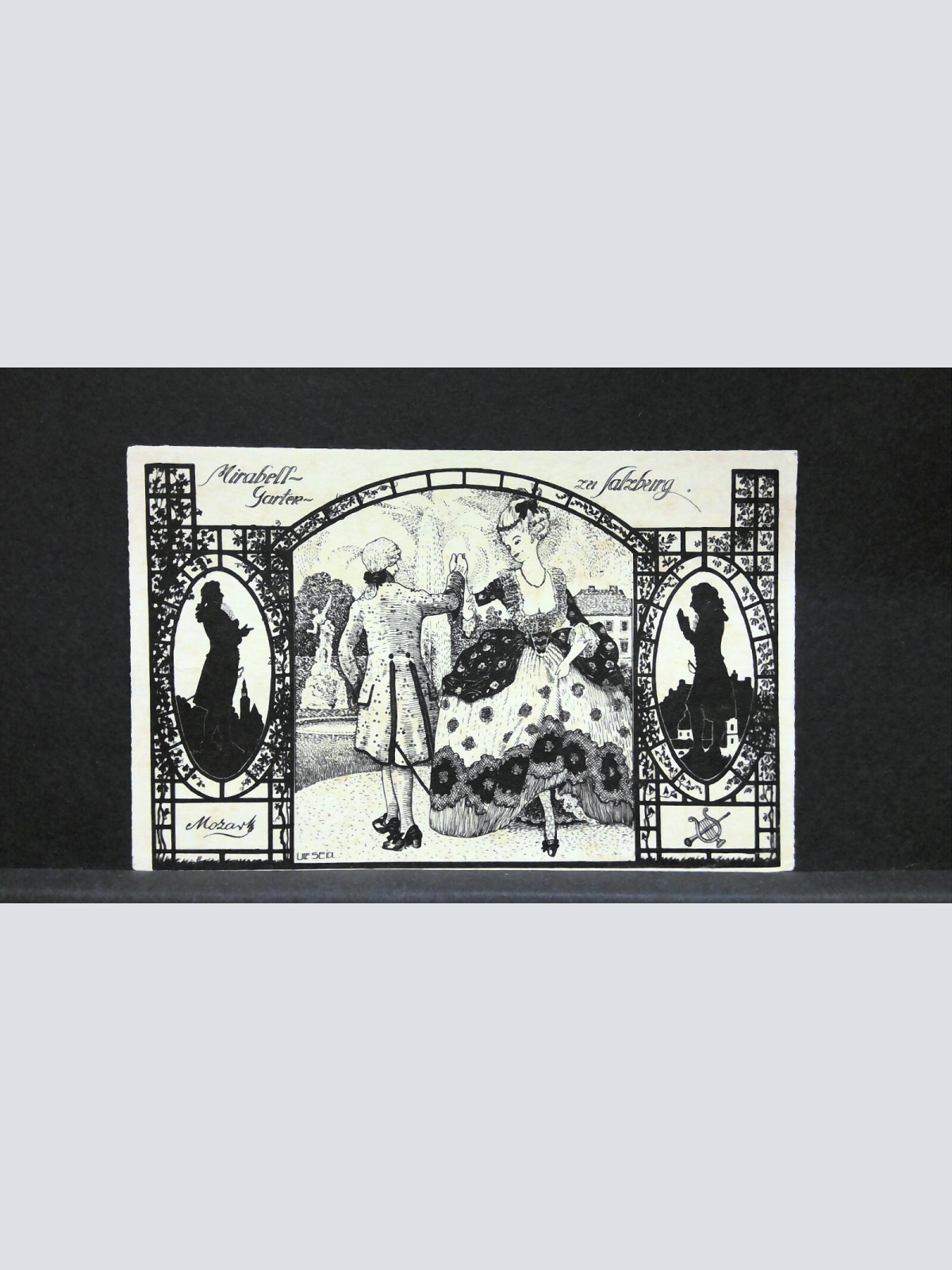 Mirabellgarten zu Salzburg Tanz Zeichnung Mozart JW165450