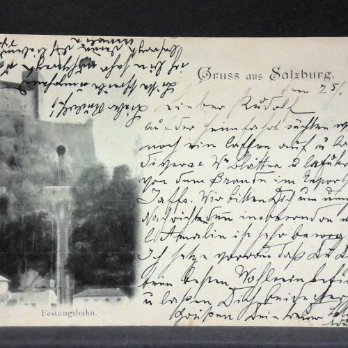Gruss aus Salzburg Festungsbahn Zeichnung JW165815
