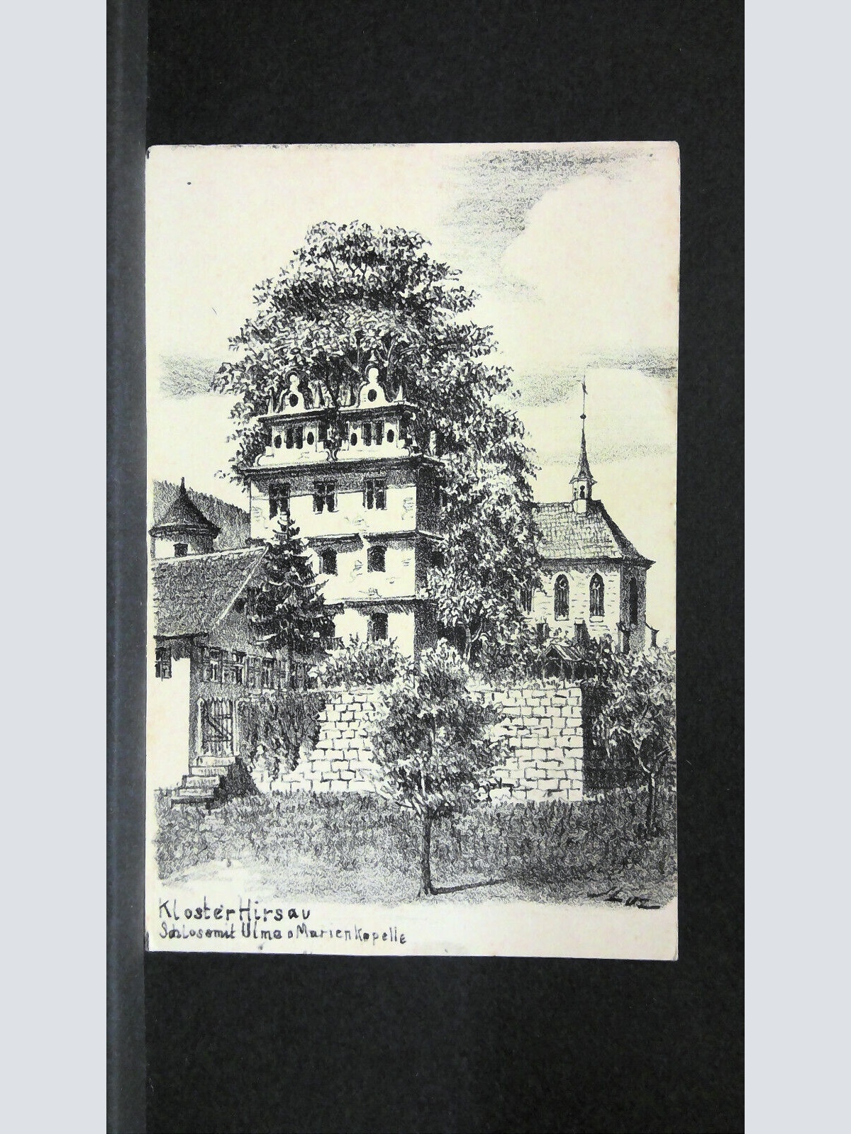 Kloster Hirsau Schloss mit Ulmen & Marienkapelle Zeichnung JW165440