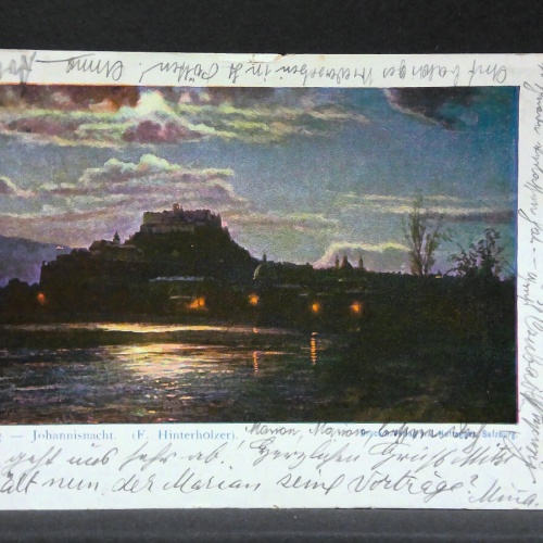 Salzburg Johannisnacht Mondkarte Künstlerkarte F Hinterholzer JW5736
