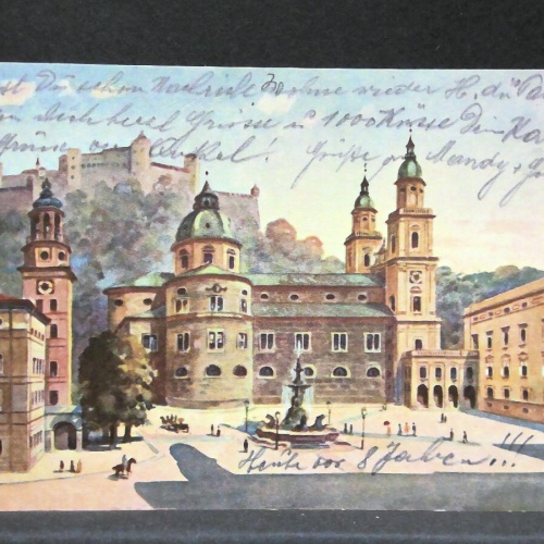 Salzburg Residenzplatz Zeichnung JW165734