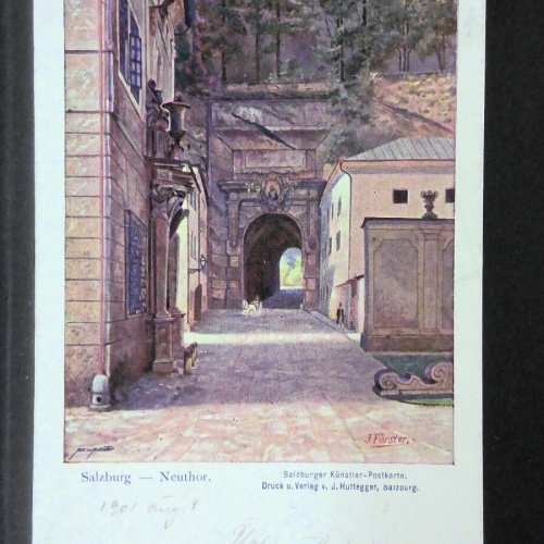Salzburg Neuthor Zeichnung Künstlerkarte JW165729
