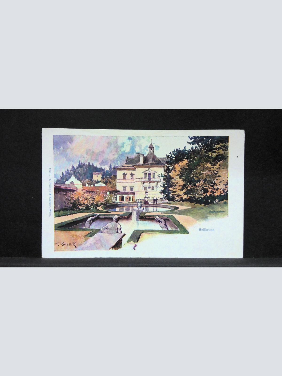 Salzburg Hellbrunn Zeichnung Künstlerkarte JW1234
