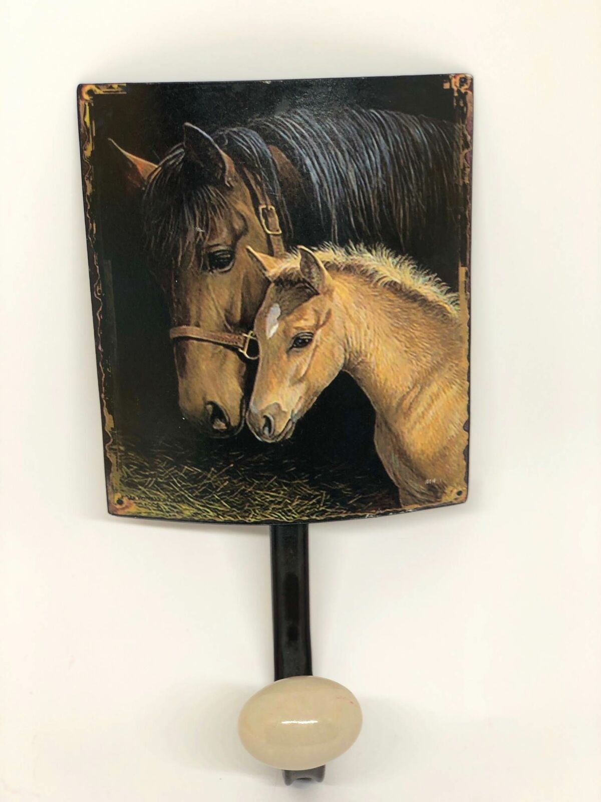 Nostalgie Wandhaken Garderobenhaken Vintage Pferd Fohlen 1 Fach 20 x 12