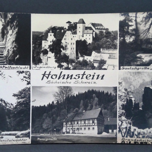 Hohstein Sächsische Schweiz Wolfsschlucht Jugendburg Brandscheibe JW 650458 C