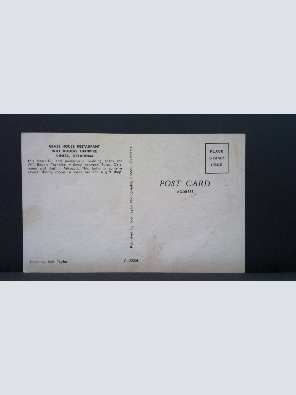 Glass House Restaurant Will Rogers Turnpike Vinita Oklahoma USA JW 650390 C