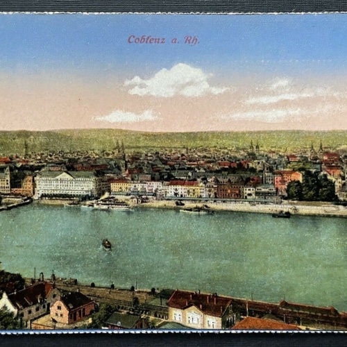 Coblenz am Rhein Koblenz Fluss Stadt Schiff Rheinland-Pfalz Deutschland 401010 A