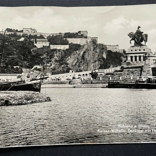 Koblenz Rhein Kaiser-Wilhelm-Denkmal Schiff Rheinland-Pfalz Deutschland 401009 A